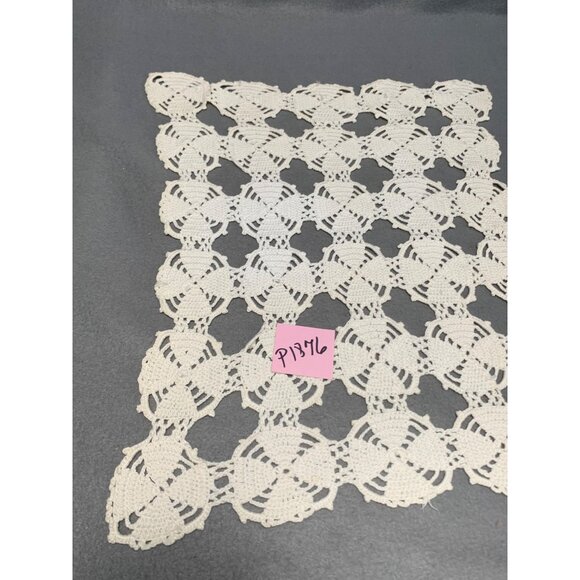 Handmade Vintage Cream Crochet Lace Doily 13x15 - Picture 6 of 6